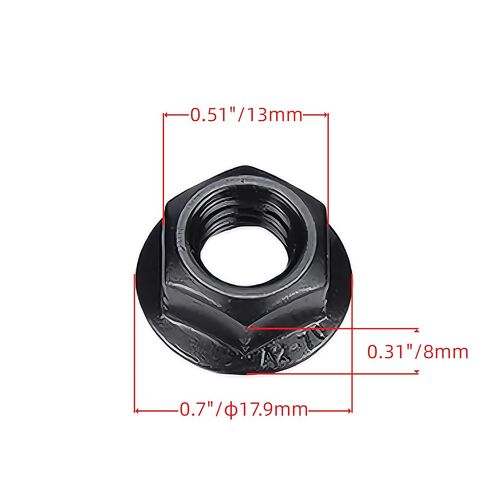 50 PCS M6 × 1.0 مم من المكسرات السداسية شفة مسننة ، 304 صواميل سداسية من الفولاذ المقاوم للصدأ ، وخيط كامل ، محرك سداسي ، أسود in Kuwait