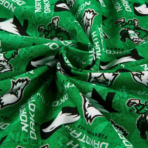 NCAA North Dakota Fighting Hawks Tone on Tone Cotton, Fabric by the Yard in Saudi Arabia