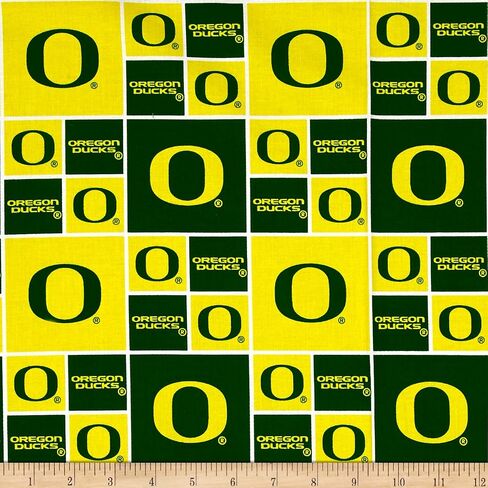 NCAA Oregon Ducks الأصفر الصفراء ، قماش خياطة اللحف بجوار الفناء in Saudi Arabia