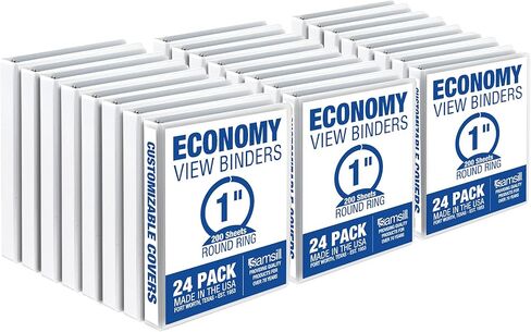 Samsill 4 Inch 3 Ring Binder, Made in USA, Economy Round Ring, Clear View Cover, 675 Sheet Capacity - for Schooo, Home, Office - Ruby Red in Saudi Arabia