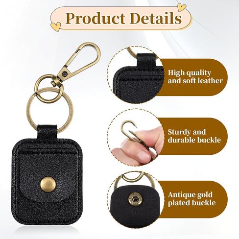 Ring Pouch, Portable Ring Holder Keychain Leather Jewelry Keychain Holder for Guitar Picks Rings Necklaces Travel Jewelry Storage Tools Black in Saudi Arabia
