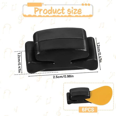 6 Pieces Rubber Guitar Pick Holder, Black Guitar Headstock Pick Holder on Guitar Pick Stand Lightweight Guitar Pick Organizer Thick Pick Holder to Attach to Guitar for Acoustic Guitar Bass Ukulele in Kuwait
