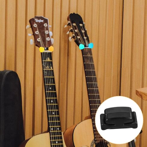 6 Pieces Rubber Guitar Pick Holder, Black Guitar Headstock Pick Holder on Guitar Pick Stand Lightweight Guitar Pick Organizer Thick Pick Holder to Attach to Guitar for Acoustic Guitar Bass Ukulele in Kuwait