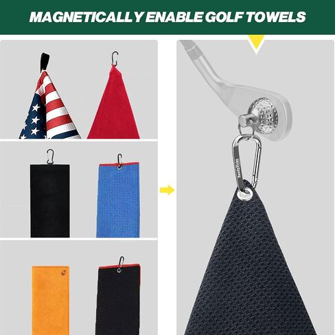 Handy Picks Magnetic Clip for Golf Towels, Original Mini Golf Ball Design, Industrial Neodymium Magnet for Strong Hold to Cart or Clubs, Essential Golf Accessory for Golf Lovers in Kuwait