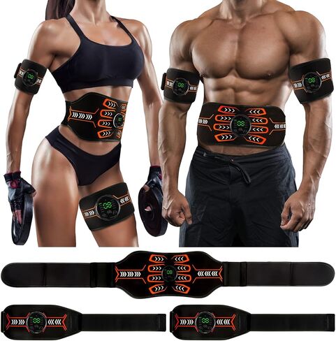 Electronic Muscle Stimulator, Abs Stimulator Muscle Toner, Ab Machine Trainer for All Body, Rechargeble for Fitness Strength Training Workout Equipment for Men and Women(Waist + Arms) in Saudi Arabia