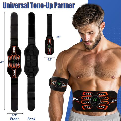 Electronic Muscle Stimulator, Abs Stimulator Muscle Toner, Ab Machine Trainer for All Body, Rechargeble for Fitness Strength Training Workout Equipment for Men and Women(Waist + Arms) in Saudi Arabia