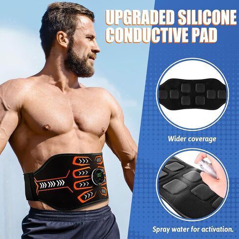 Electronic Muscle Stimulator, Abs Stimulator Muscle Toner, Ab Machine Trainer for All Body, Rechargeble for Fitness Strength Training Workout Equipment for Men and Women(Waist + Arms) in Saudi Arabia