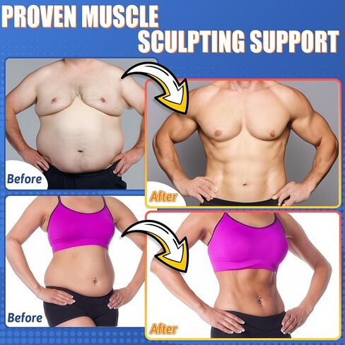 Electronic Muscle Stimulator, Abs Stimulator Muscle Toner, Ab Machine Trainer for All Body, Rechargeble for Fitness Strength Training Workout Equipment for Men and Women(Waist + Arms) in Saudi Arabia