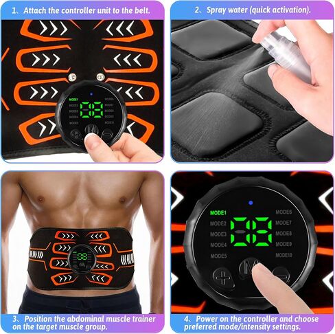 Electronic Muscle Stimulator, Abs Stimulator Muscle Toner, Ab Machine Trainer for All Body, Rechargeble for Fitness Strength Training Workout Equipment for Men and Women(Waist + Arms) in Saudi Arabia