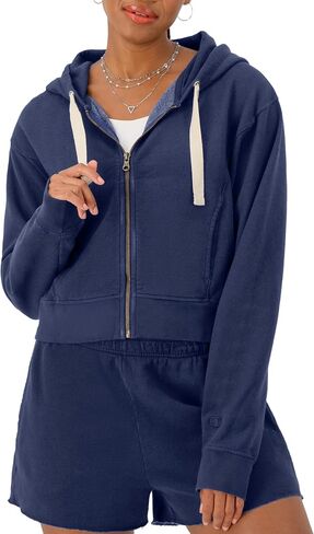Champion Women's Sweatshirt, Vintage Wash Hoodie, Zip-up Hoodie With Vintage Wash for Women in Saudi Arabia