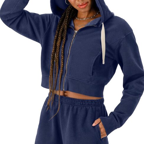 Champion Women's Sweatshirt, Vintage Wash Hoodie, Zip-up Hoodie With Vintage Wash for Women in Saudi Arabia