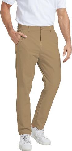 NATUVENIX Golf Pants Men Stretch Work Dress Pants Lightweight 30" Slim Fit Business Casual Pants for Men with Pockets in Kuwait