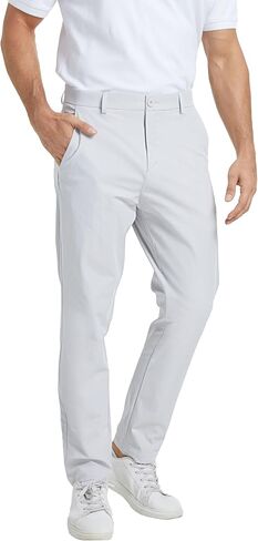 NATUVENIX Golf Pants Men Stretch Work Dress Pants Lightweight 30" Slim Fit Business Casual Pants for Men with Pockets in Kuwait