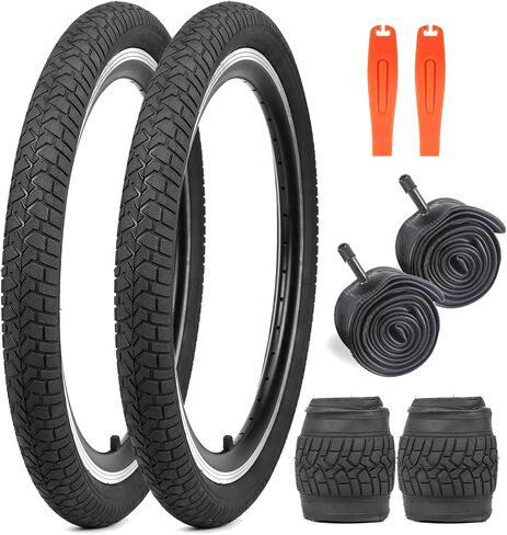 WEEROCK Bike Tire 20 Inch Tires 2 Pack 20 x 2.125 Folding Bead Replacement Tyre with 20 Inch Inner Tubes for 20" Bicycles, MTB, Mountain Bike, BMX in Saudi Arabia
