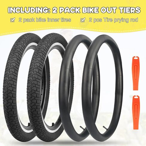 WEEROCK Bike Tire 20 Inch Tires 2 Pack 20 x 2.125 Folding Bead Replacement Tyre with 20 Inch Inner Tubes for 20" Bicycles, MTB, Mountain Bike, BMX in Saudi Arabia
