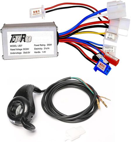 Scooter 24V 250W Motor Speed Controller DC Brushed for Electric Ebike Razor Pit Dirt Bike ATV UTV Drift Trike Golf Cart Quad Buggy Dune Moped Lawn Mower 4 Wheeler Tricycle Taotao (w/ 24V Hand Grips) in Saudi Arabia