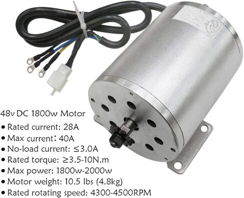 48V 1800W Brushless DC Motor for E-Bike, Scooter, ATV, Go Kart, Mini Bike, Golf Cart, T8F 9T Sprocket, 4500 RPM, Torque ≥3.5-12N.m - High Performance for Electric Vehicles & DIY Projects in Saudi Arabia