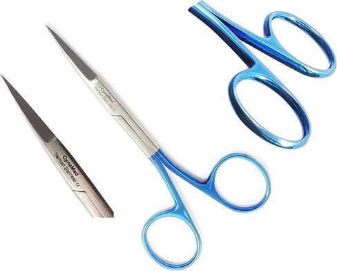 Premium German - Iris Micro Dissecting Scissors,Gum Scissors,Suture Scissors Eye/Dental Scissors Curved Straight -Ideal for Nurses, EMS, Students, Education & More (Straight Blade 4.5") in Saudi Arabia