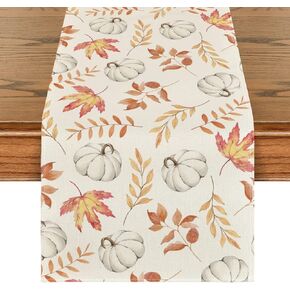 وضع Artoid Mode Orange Pumpkins Fall Leaves Hall Table Runner ، موسمية الخريف المطبخ المطبخ الديكور للمنزل ديكور 13 × 72 بوصة in Saudi Arabia