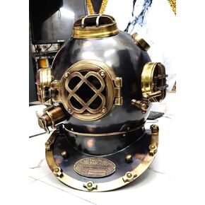 خوذة الغوص النحاسية العتيقة ، نمط البحرية الأمريكية ، قطعة مجموعة بحرية زخرفية in Kuwait