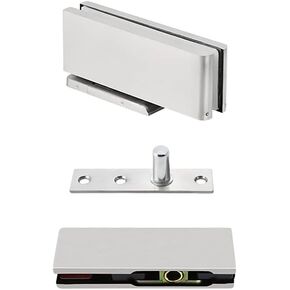 1 Set s Hydraulic Buffer Pivot Hinges Brushed Stainless Steel Glass Clamps Bathroom Clamps Shower Door Fittings for 1012mm toughened Glass(Dark Grey) in Kuwait