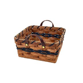 سلة تخزين منديل الأميش مع مقابض جلدية القاع الصلب من سلال الأميش وما وراءها (طبيعي) in Kuwait