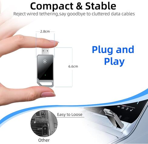 2025 Wireless Carplay Adapter, Mini 2-in-1 CarPlay & Android Auto, Plug & Play, Convert Wired to Wireless Car Play Dongle with USB/USB-C, No Delay, for iPhone & Android in Saudi Arabia