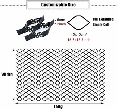 مثبتات الشبكة الأرضية العسل على نظام الرصيف القابل للنفاذية لممرات الفناء DIY ، شبكة جغرافية مرنة طويلة مرنة (4x9.5m) in Saudi Arabia