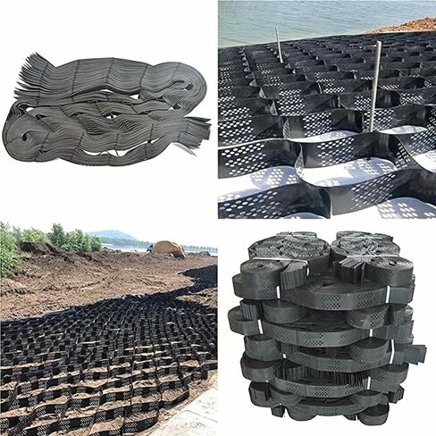 مثبتات الشبكة الأرضية العسل على نظام الرصيف القابل للنفاذية لممرات الفناء DIY ، شبكة جغرافية مرنة طويلة مرنة (4x9.5m) in Saudi Arabia