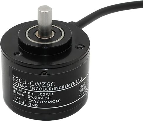 High Precision Incremental Rotary Encoder E6C3 Series - Stainless Steel, 5-24V NPN, 50mm, 100-3600 P/R, CWZ3EH/CWZ3XH Models - Ideal for Industrial Automation and Control Systems (1800PPR-E6C3-CWZ3XH) in Saudi Arabia