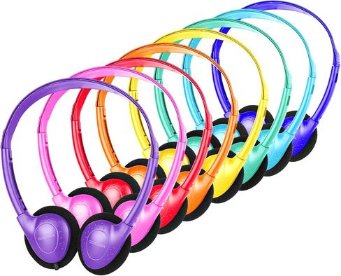Kids Headphones Bulk 24 Pack for School Classroom K-12,Wholesale Class Set Earphones for Students Children Toddler Teens Boys Girls Adult 3.5mm Jack Multi Color in Saudi Arabia
