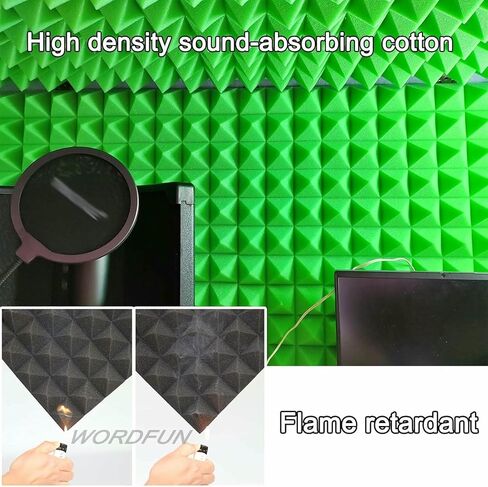 Microphone Isolation Screen Professional Vocal Booth, Sound Absorbing Suitable for Studio Recording, Podcasting, Singing, Broadcasting in Kuwait