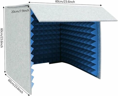Modern Recording Booth, Cube Absorbing Shield to Filter Vocal, Portable Isolation Box, Sound Insulation Sponge Board for Music Studio Bedroom Home in Kuwait