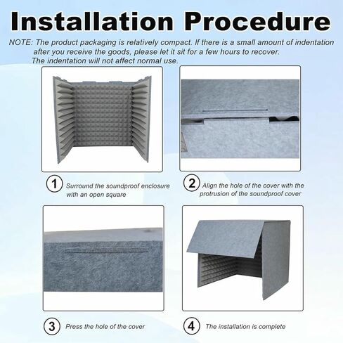 Modern Recording Booth, Cube Absorbing Shield to Filter Vocal, Portable Isolation Box, Sound Insulation Sponge Board for Music Studio Bedroom Home in Kuwait