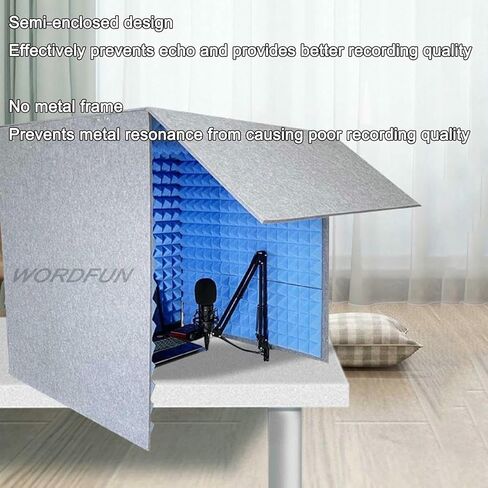 Microphone Isolation Screen Isolation, Sound Absorbing Acoustic High Density Absorbent Foam, Professional Vocal Booth, for Recording Equipment Studio in Kuwait
