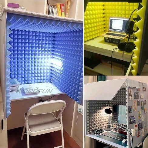 Microphone Isolation Screen Isolation, Sound Absorbing Acoustic High Density Absorbent Foam, Professional Vocal Booth, for Recording Equipment Studio in Kuwait