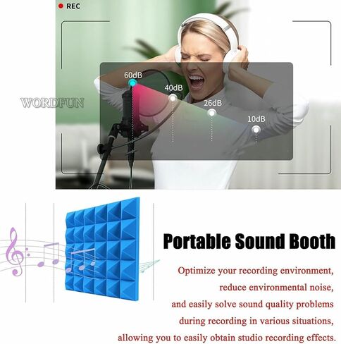 Microphone Isolation Screen Soundproof Recording Booth, Sound Absorbing Professional Foam Shield, for Podcasting, Singing, Broadcasting in Saudi Arabia