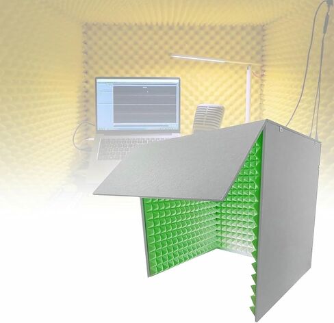 Microphone Isolation Screen Soundproof Recording Booth, Sound Absorbing Professional Foam Shield, for Podcasting, Singing, Broadcasting in Kuwait