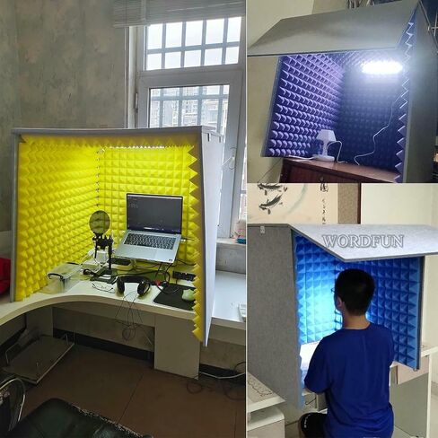 Microphone Isolation Screen Soundproof Recording Booth, Sound Absorbing Professional Foam Shield, for Podcasting, Singing, Broadcasting in Saudi Arabia