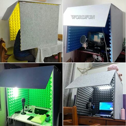 Microphone Isolation Screen Soundproof Recording Booth, Sound Absorbing Professional Foam Shield, for Podcasting, Singing, Broadcasting in Saudi Arabia