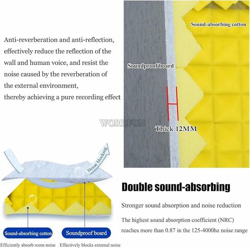 Microphone Isolation Screen Vocal Booth, Sound Absorbing Foam, Studio Recording Soundproof Booth, Sound Absorbing for Recording Equipment Studio in Saudi Arabia