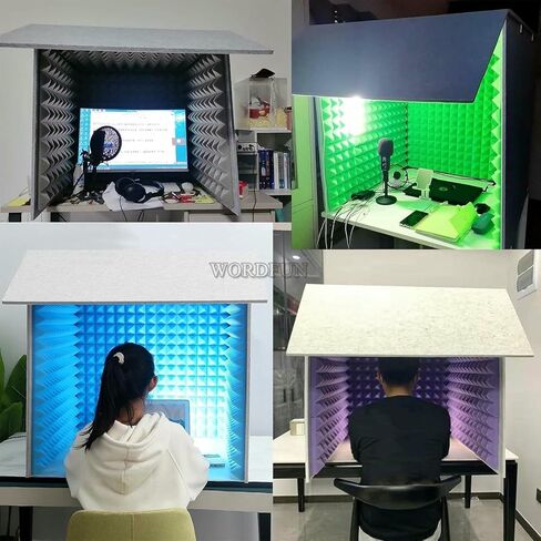 Microphone Isolation Screen Vocal Booth, Sound Absorbing Foam, Studio Recording Soundproof Booth, Sound Absorbing for Recording Equipment Studio in Saudi Arabia