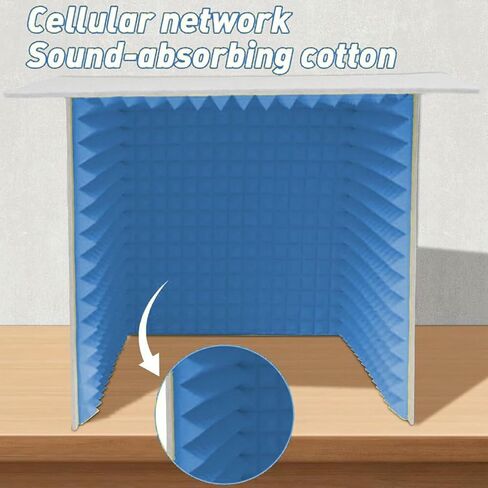 Portable Recording Booth, Foldable Desktop Soundproof Cover, High Density Absorbent Sponge, Vocal Absorbing Shield for Music Studio Bedroom Podcasting in Kuwait