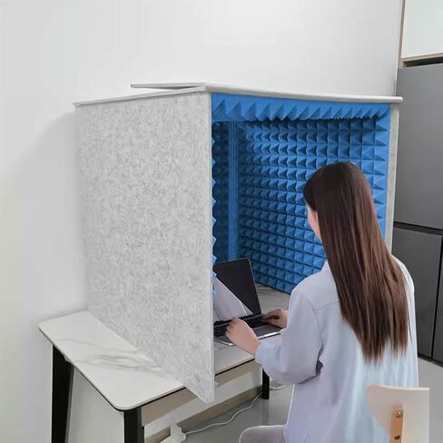 Portable Recording Booth, Foldable Desktop Soundproof Cover, High Density Absorbent Sponge, Vocal Absorbing Shield for Music Studio Bedroom Podcasting in Kuwait