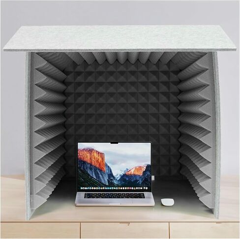 Portable Recording Booth, Foldable Desktop Soundproof Cover, High Density Absorbent Sponge, Vocal Absorbing Shield for Music Studio Bedroom Podcasting in Kuwait