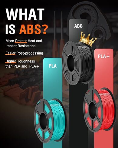 SUNLU ABS Filament 1.75mm 3D Printer Filament, Highly Resistant Durable, Heat Resistance, Excellent Toughness, Compatible with 99% FDM 3D Printers, 1kg Spool (2.2lbs), Black in Kuwait