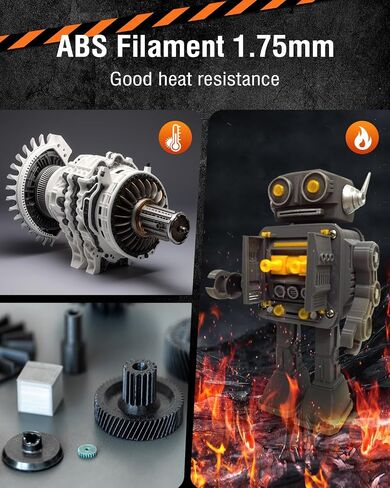 SUNLU ABS Filament 1.75mm 3D Printer Filament, Highly Resistant Durable, Heat Resistance, Excellent Toughness, Compatible with 99% FDM 3D Printers, 1kg Spool (2.2lbs), Black in Kuwait