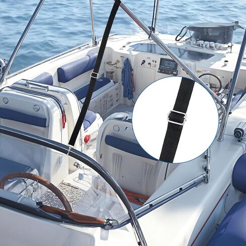 2 حزمة Bimini Top Straps قابل للتعديل ، 28 "~ 60" أحزمة بيميني الثقيلة بديل مع السنانير ، حزام غطاء قارب حزام بحرية نايلون مع 2 حزام من وسادة الفولاذ المقاوم للصدأ in Saudi Arabia