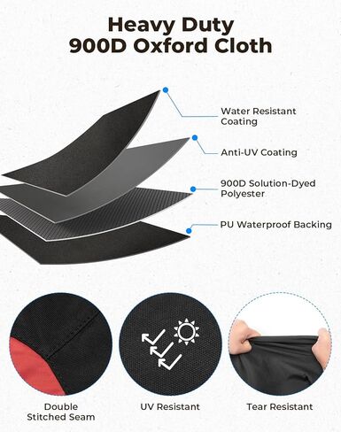 Kemimoto Outboard Motor Cover 600d مقاوم للماء الثقيل لغطاء محرك الزئبق الخارجي المتوافق مع Mercury 250HP ، 300HP ، 200-300 Pro XS-4STR V8 4.6L 2017-2023 in Saudi Arabia