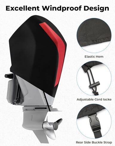 Kemimoto Outboard Motor Cover 600d مقاوم للماء الثقيل لغطاء محرك الزئبق الخارجي المتوافق مع Mercury 250HP ، 300HP ، 200-300 Pro XS-4STR V8 4.6L 2017-2023 in Saudi Arabia